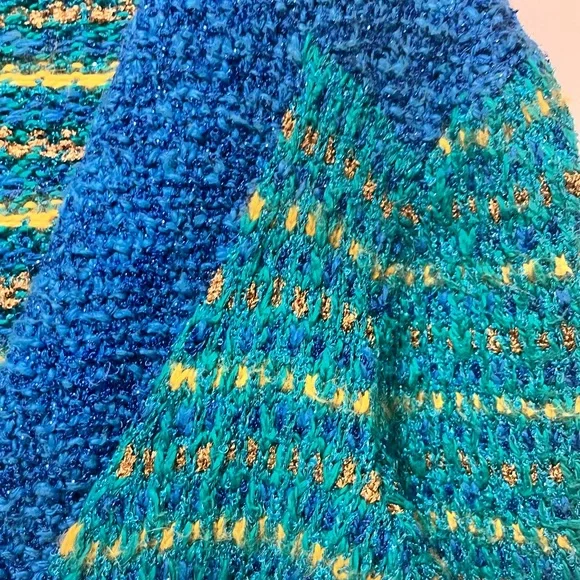 Laines Anny Blatt yarn made in France blue green cardigan sweater xs x-small - Picture 4 of 4